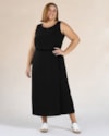 Regata Feminina Plus Size em Viscose - Cereja Rosa - Preto-b337dcc1-62b0-4d72-8b56-6cc57c871d6a