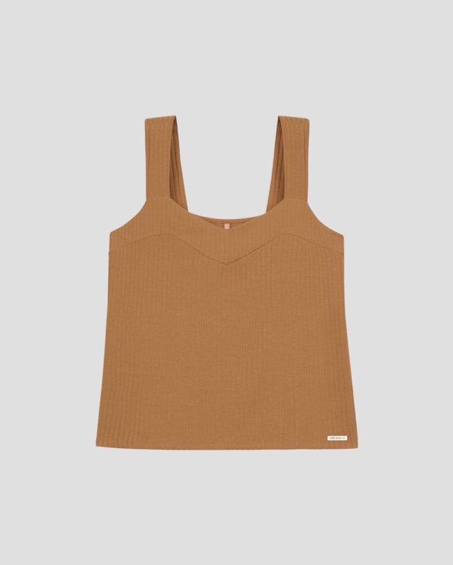 Regata Feminina Plus Size Malha Canelada Cereja Rosa Marrom-24b0b0e4-bc10-4040-aa9f-fe6b0e4646f9