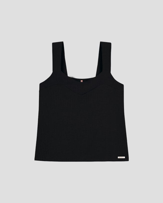 Regata Feminina Plus Size Malha Canelada Cereja Rosa Preto-76baf578-3465-4f19-8267-d96b39ca017a