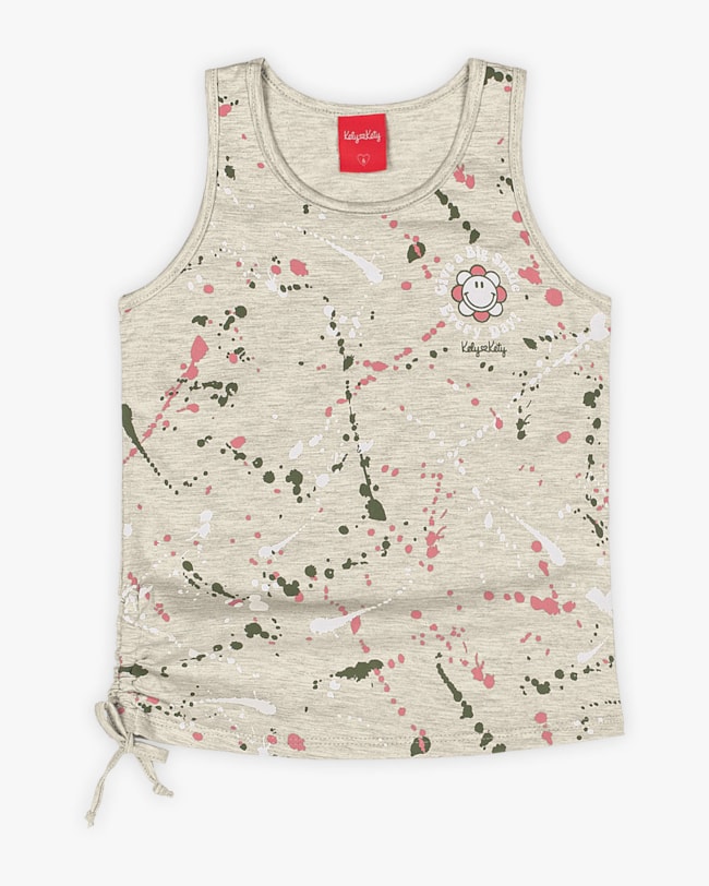 Regata Infantil Feminina em Meia Malha Estampada - Kely Kety - Mescla-6ea34391-5af9-43f9-9509-07df433f5869