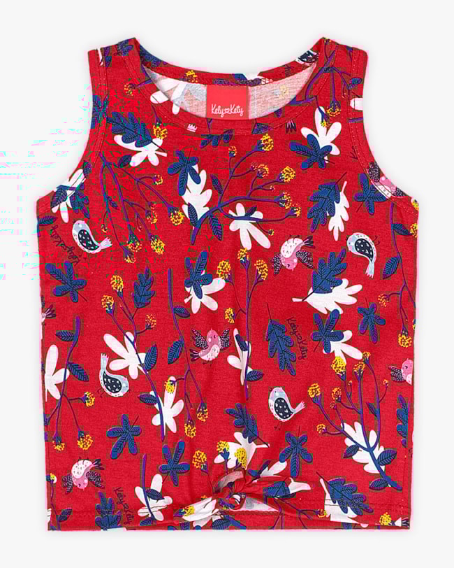 Regata Infantil Feminina Estampa Floral - Kely Kety - Tomato-20c83831-e892-49c2-889b-de341f199072