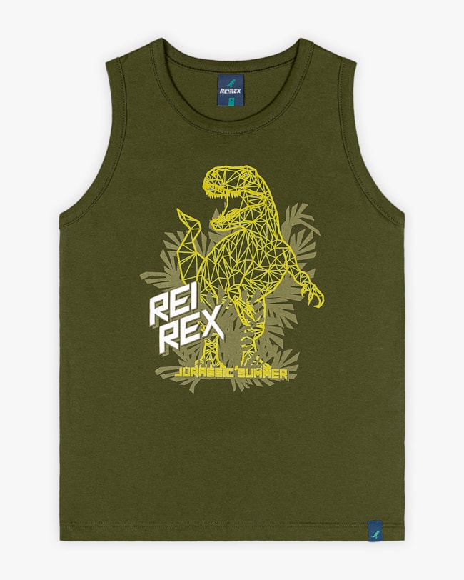 Regata Infantil Masculina Estampa Dinossauro - ReiRex - Oliveira-38b42113-7c8a-4e16-8c4f-692ad62287c2