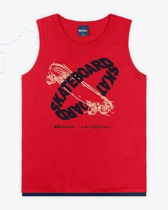 Regata Infantil Masculina Estampa Skate - ReiRex - Tomato-0965e7ec-e417-44d8-a4c1-95759d3bec4e