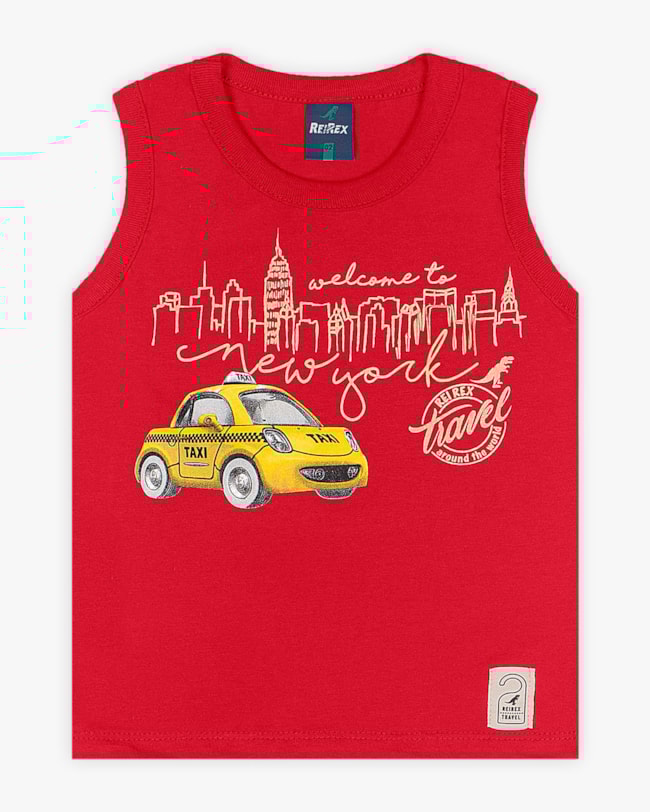 Regata Infantil Masculina Estampa Viagem - ReiRex Tomato-b373a547-552c-4469-98d9-ba3b447f20fd