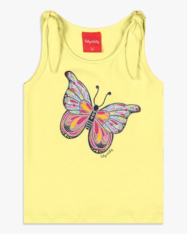 Regata Infantil Menina com Estampa Borboleta - Kely Kety - Pinacolada