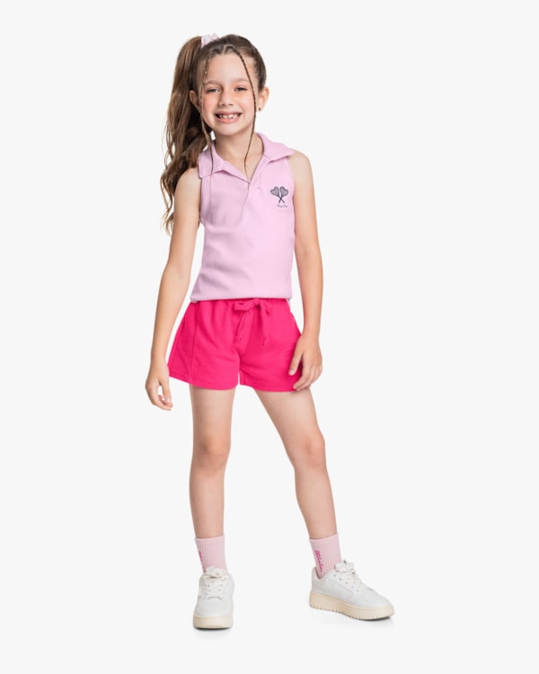 Regata Infantil Menina Gola Polo Canelada - Kely Kety - Astral