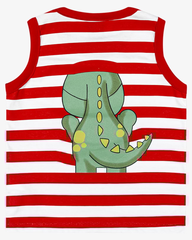 Regata Infantil Menino com Estampa Dinossauro Interativa - ReiRex - Tomato-6e051395-28e2-446f-8c84-e1c617ef6681