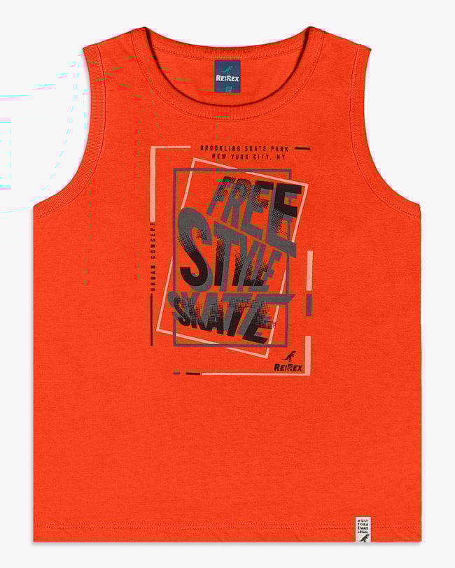 Regata Infantil Menino com Estampa em Meia Malha - ReiRex - Carrot-85102ac8-5a8f-455a-a9a9-b909b8a7fcae