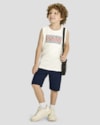 Regata Infantil Menino com Estampa Relevo em Meia Malha - ReiRex - Branco-047b2879-400f-4f2b-929a-b5edd935e838