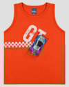 Regata Infantil Menino em Malha Estampa Carro ReiRex Laranja-3070d277-b9d1-4d1a-a7c0-68ad37924ba5