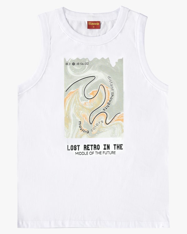 Regata Juvenil Masculina com Estampa Frontal - BaseD - Branco