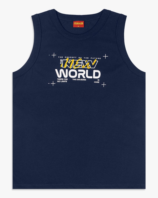Regata Juvenil Masculina com Estampa Frontal - BaseD - Oxford