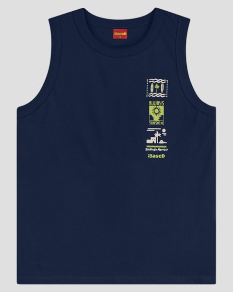 Regata Juvenil Masculina em Meia Malha com Estampa Based OXFORD