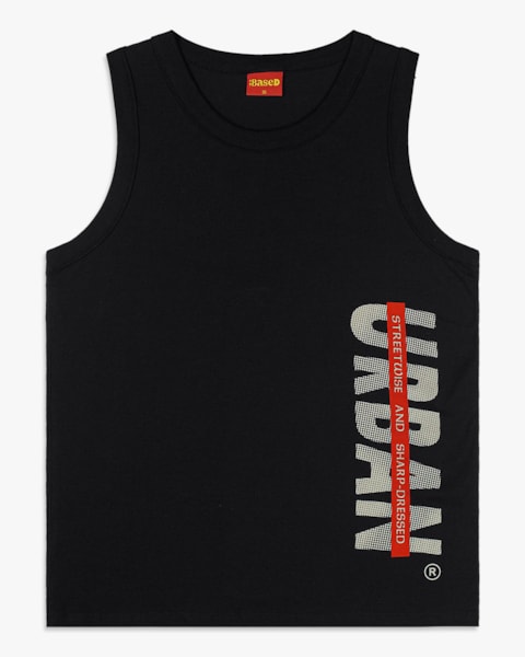 Regata Masculina Juvenil com Estampa - BaseD - Preto