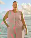 Regata Plus Size em Viscose com Decote V Cereja Rosa Marrom-0095947f-f2b8-437f-9d87-01a983b39161
