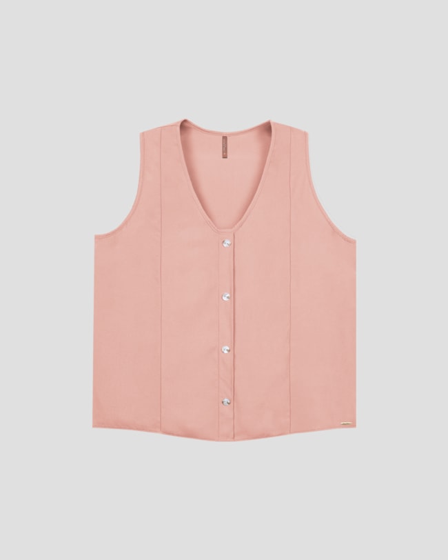 Regata Plus Size em Viscose com Decote V Cereja Rosa Rosê-14e274d4-9151-4fef-a8db-02afbefff9c6