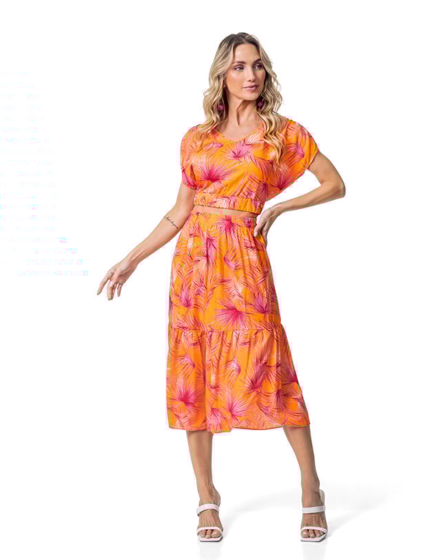 Saia Feminina Cereja Rosa Folhagens-e0be8d25-dc5e-4f56-be00-c21ef086f7c8