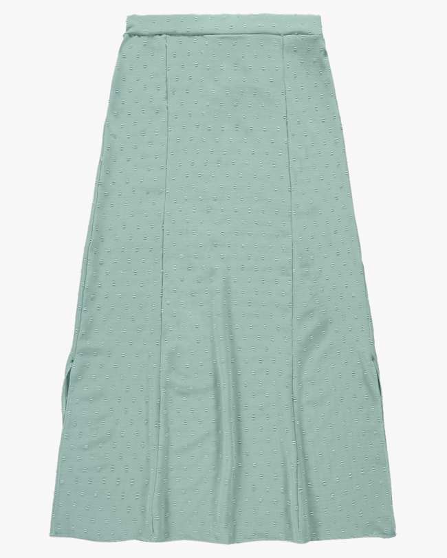 Saia Longa em Jacquard com Abertura Lateral - Cereja Rosa - Green-d2f25e43-00fb-4934-9c70-400a63febfe2