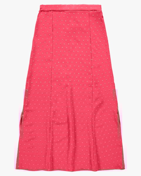 Saia Longa em Jacquard com Abertura Lateral - Cereja Rosa -Rosa