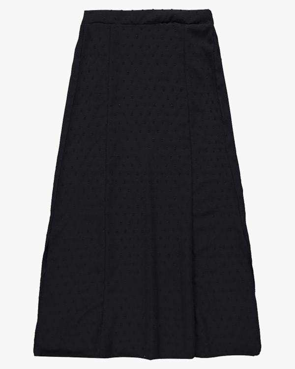 Saia Longa em Jadquard com Abertura Lateral - Cereja Rosa - Preto P