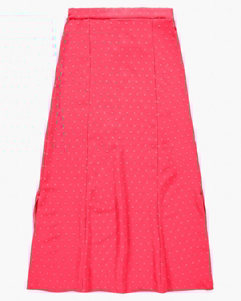 Saia Longa em Jadquard com Abertura Lateral - Cereja Rosa -Rosa