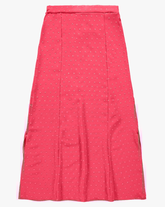Saia Longa em Jadquard com Abertura Lateral - Cereja Rosa -Rosa P-9341173d-1afb-41be-b02b-18e6fc5e9fbf