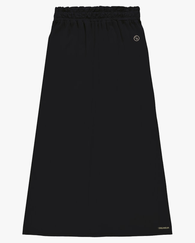 Saia Longa em Meia Malha- Cereja Rosa - Preto-fd789a20-6b2f-4f8f-ad89-9961239c8fbc