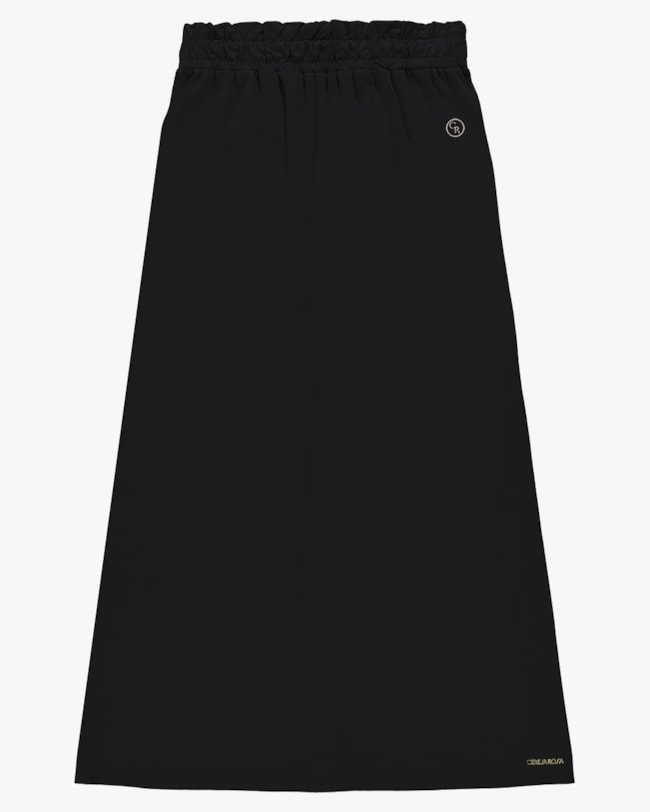 Saia Longa em Meia Malha- Cereja Rosa - Preto-956c6f8d-ada6-487a-b556-22c065b223b5