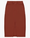 Saia Midi com Fenda em Compact Montaria - Cereja Rosa - Ferrugem P-1259b899-1ecd-4693-9bbe-e6e21128ca6a