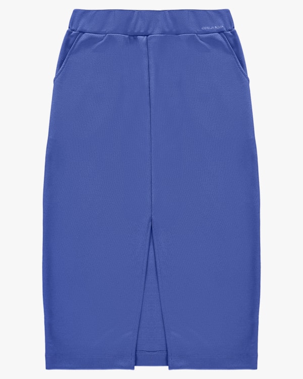 Saia Midi com Fenda em Compact Montaria - Cereja Rosa - Lazuli P