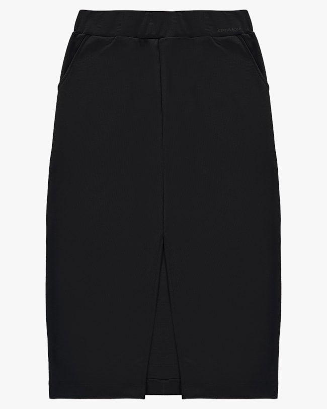 Saia Midi com Fenda em Compact Montaria - Cereja Rosa - Preto-4f0ef5c7-c7fe-4b13-87c1-25afc99a425e