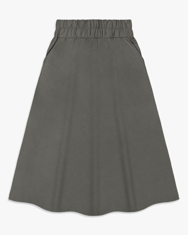 Saia Midi em Moletinho com Bolso - Cereja Rosa - Dark Gray-G-fa5d2d58-08f7-4bdd-86a2-824f80d6539b
