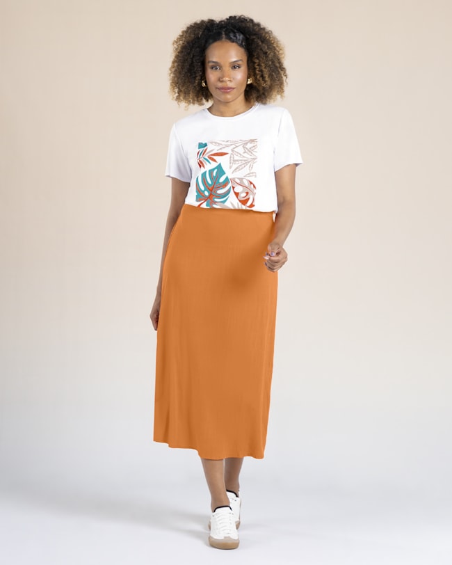 Saia Midi em Tecido Viscose - Cereja Rosa - Orange P-453fbd9e-3ac7-4c1a-8484-3f8f3af24983