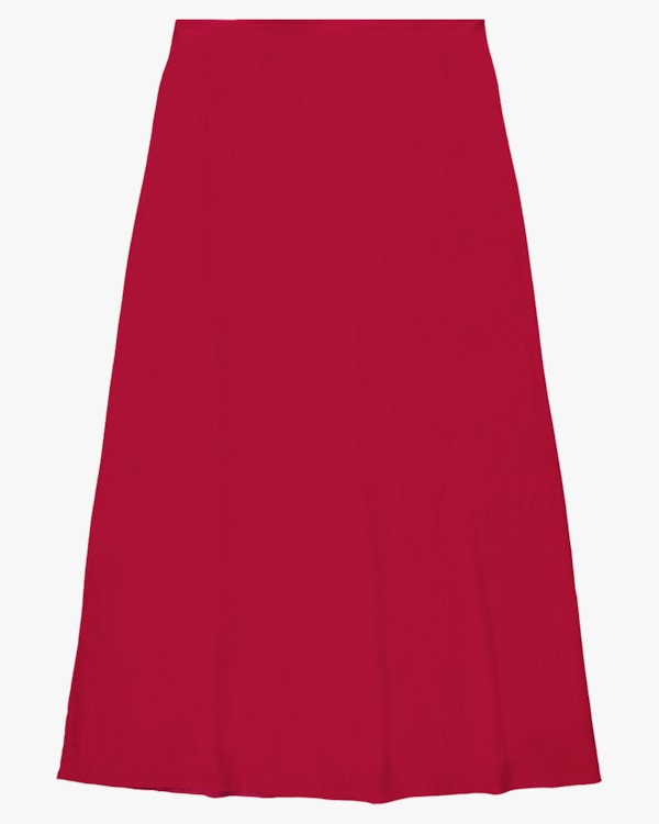 Saia Midi em Tecido Viscose - Cereja Rosa - Vermelho