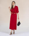 Saia Midi em Tecido Viscose - Cereja Rosa - Vermelho-bc6ba20f-f102-4413-bbd4-f799860f7a10