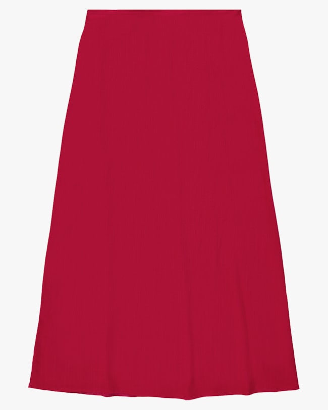 Saia Midi em Tecido Viscose - Cereja Rosa - Vermelho-ecc2f6cc-8222-42e4-b9d1-7427072a3ce2