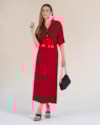 Saia Midi em Tecido Viscose - Cereja Rosa - Vermelho  P-c6e867fc-65ee-416b-9b9a-50809d43e873