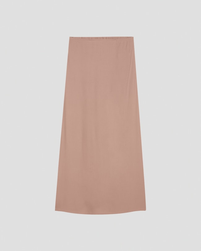 Saia Midi em Viscose com Fenda Lateral Cereja Rosa Marrom-275a8b42-0e4b-4924-bb3d-176dfa774385