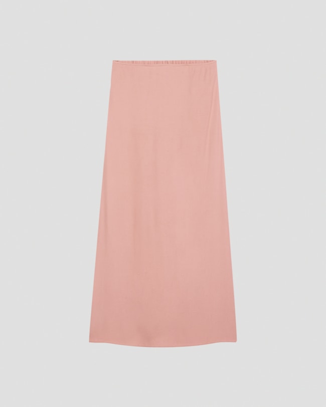 Saia Midi em Viscose com Fenda Lateral Cereja Rosa Rosê-f981d855-a202-4efa-bc9d-fd69b0efae59