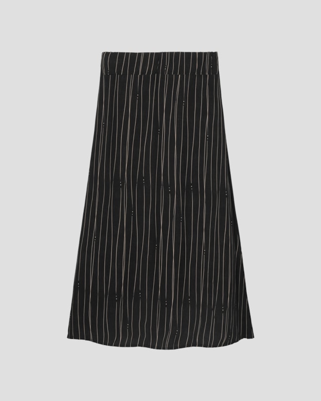 Saia Midi em Viscose Estampada com Abertura Cereja Rosa Preto-b252082d-ba6e-460b-9ae3-5607c0f1025b