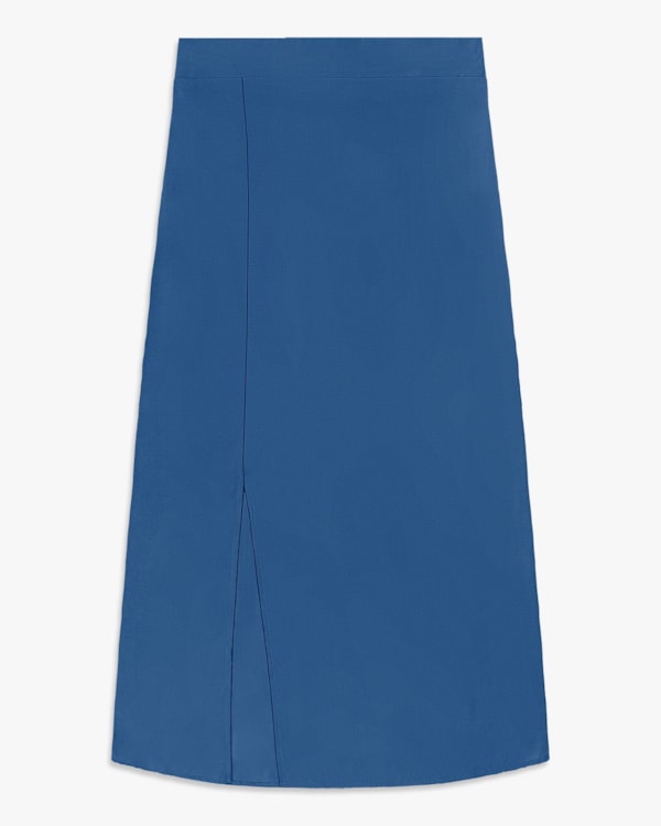 Saia Midi em Viscose Linho com Fenda - Cereja Rosa - Havana