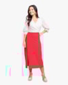 Saia Midi em Viscose Linho com Fenda - Cereja Rosa - Hibisco-G-99e65c8f-7b0d-411d-8e6c-3a25c2ce444f