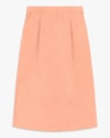 Saia Midi em Viscose Linho com Pregas - Cereja Rosa - Pêssego-c02f0372-5965-4abc-b618-5f255513b8e6