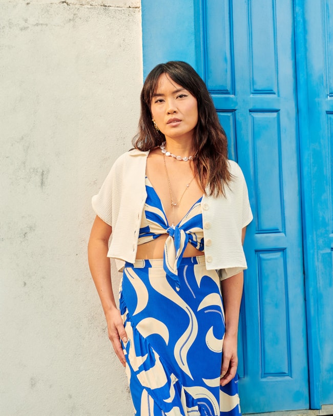 Saia Midi Envelope em Viscose Estampada Cereja Rosa-053abf38-d00e-4f4b-b0c1-05b9348d6388