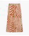 Saia Midi Estampada em Tecido Viscose - Cereja Rosa - Bege-7e23ed72-789b-4513-8a41-414fecbfc405