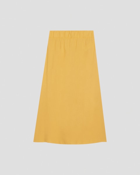 Saia Midi Feminina em Viscose Linho Cereja Rosa Amarelo