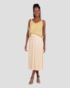 Saia Midi Feminina em Viscose Linho Cereja Rosa Bege-381291d0-d04d-49b8-a91b-5e80a0d4f3ce