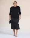 Saia Midi Plus Size em Compact Montaria - Cereja Rosa - Preto  P-0fd0fade-ecf2-46ee-8669-ff965b533421