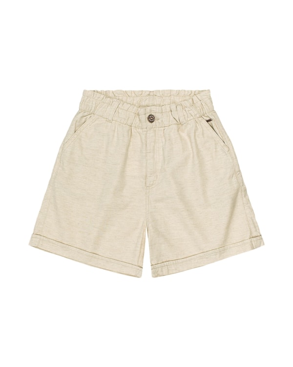 Shorts Balloon em Sarja e Linho Cereja Rosa