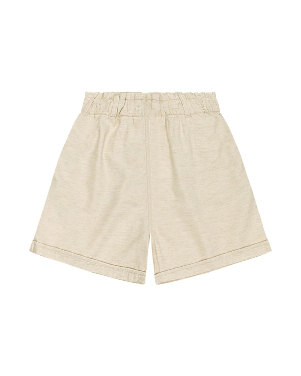 Shorts Balloon em Sarja e Linho Cereja Rosa